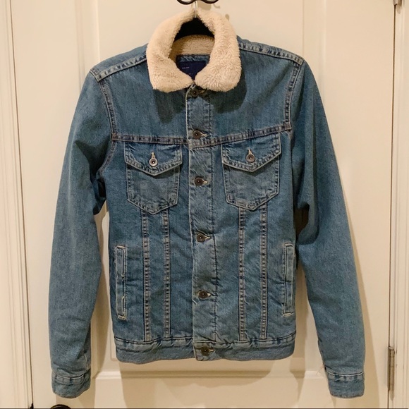 ZARA Fleece Trim Denim Jacket-S - Picture 2 of 6